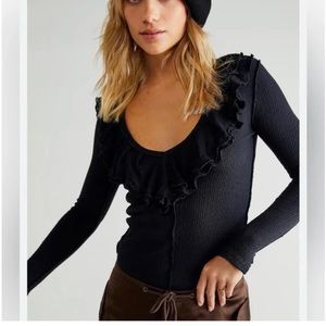 Free People Bennet ruffled long sleeve small